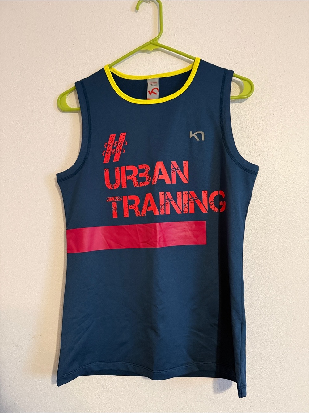 Kari Traa Navy Performance Tank with Yellow Trim
